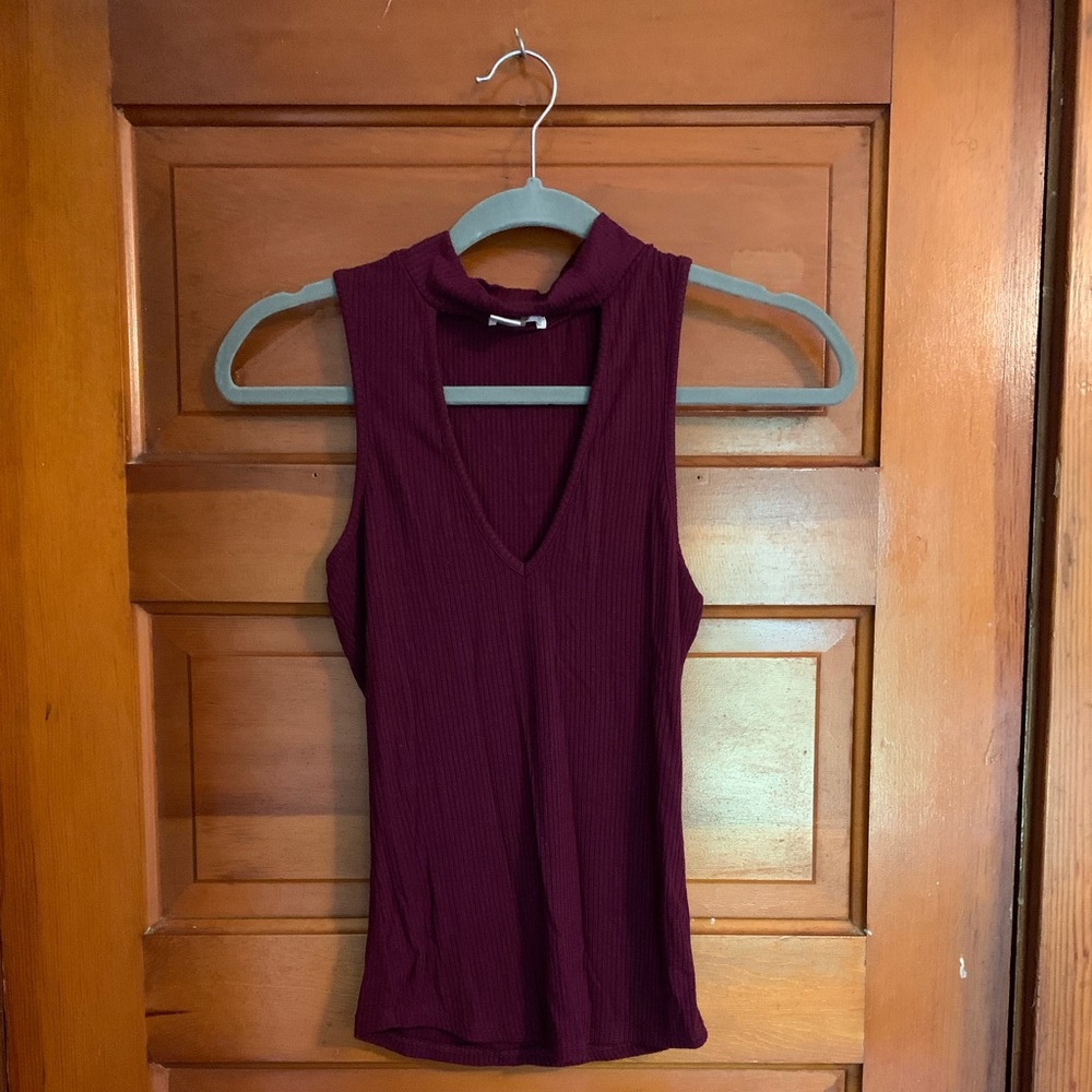 Maroon Cut Out Tank Top